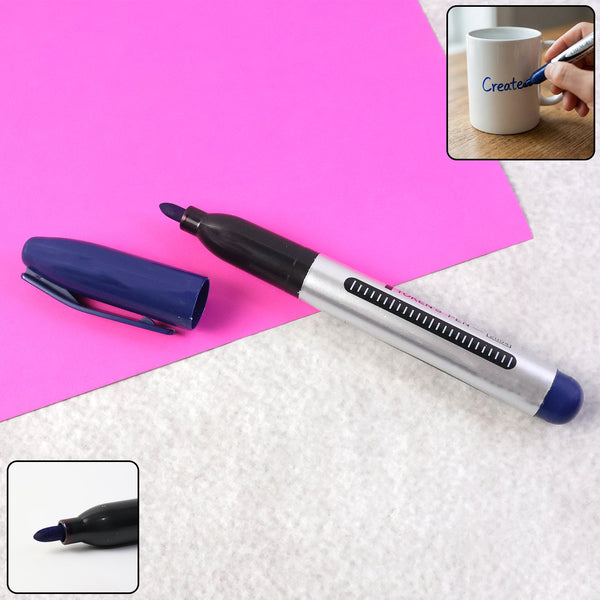 Premium Permanent Blue Marker Pen (1 Pc) - justgrabit.in | Just Grab It