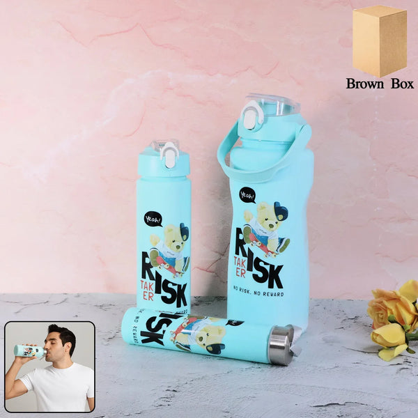 Risk Taker Printed Water Bottle 2000ml + 900ml + 300ml - (3 Pc / Set) - justgrabit.in | Just Grab It