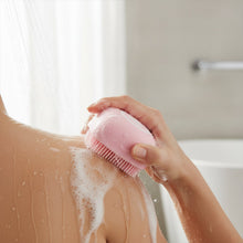 Silicone Massage Bath Body Brush with Built - In Soap Dispenser (1 Pc) - justgrabit.in | Just Grab It