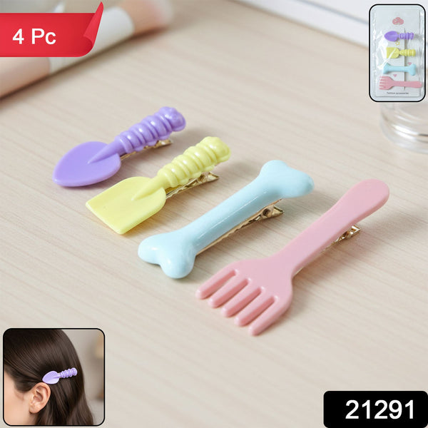 Cute Cartoon Food Shape Hair Clips Set (4 Pc) - justgrabit.in | Just Grab It