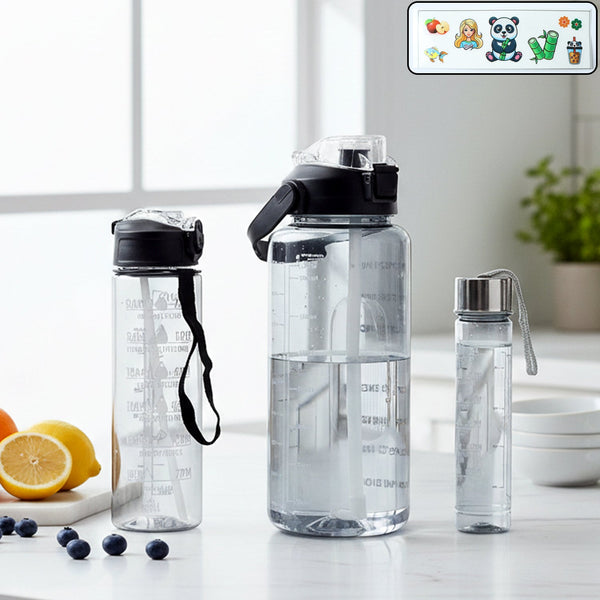 3 in 1 Multipurpose Water Bottle Set(2000 ML+ 900 ML+ 500 ML, 3 Pc Set) - justgrabit.in | Just Grab It