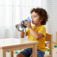 Kids Cartoon Bear Water Bottle with Straw & Shoulder Strap (1 Pc) - justgrabit.in | Just Grab It