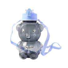 Kids Cartoon Bear Water Bottle with Straw & Shoulder Strap (1 Pc) - justgrabit.in | Just Grab It