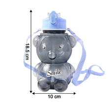Kids Cartoon Bear Water Bottle with Straw & Shoulder Strap (1 Pc) - justgrabit.in | Just Grab It