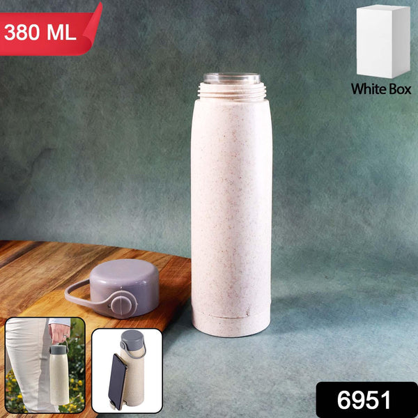 Creative Wheat Glass Water Bottle with Phone Holder (380ml, 80 Pc MOQ) - justgrabit.in | Just Grab It
