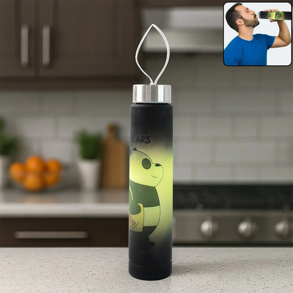 Cute Cartoon Printed Plastic Water Bottle (300 ML / 1 Pc) - justgrabit.in | Just Grab It