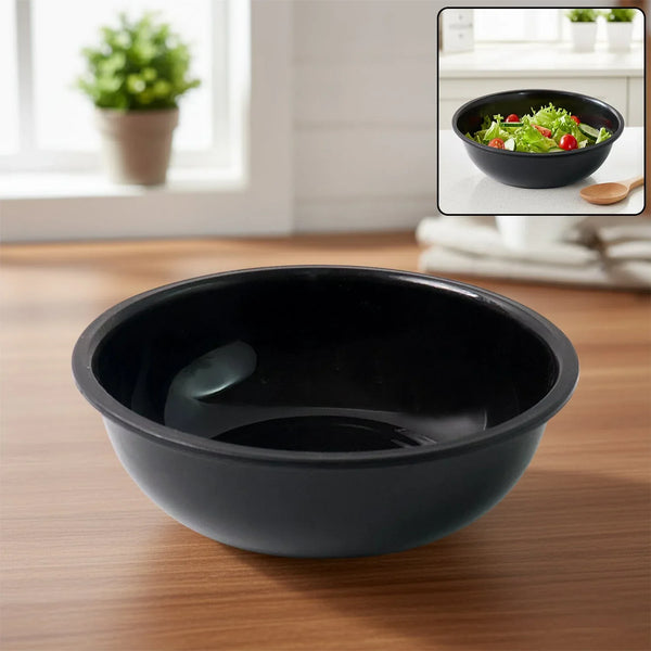 Plastic 6 Inch Black Round Deep Serving Bowl (1 Pc) - justgrabit.in | Just Grab It