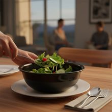 Plastic 6 Inch Black Round Deep Serving Bowl (1 Pc) - justgrabit.in | Just Grab It