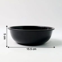 Plastic 6 Inch Black Round Deep Serving Bowl (1 Pc) - justgrabit.in | Just Grab It