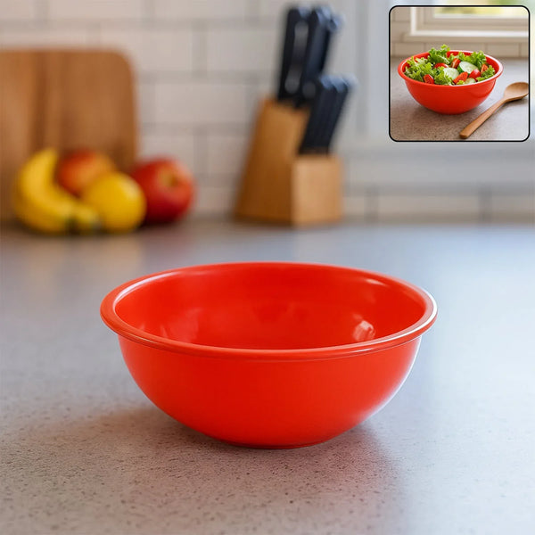 Plastic 6 Inch Red Round Deep Serving Bowl (1 Pc) - justgrabit.in | Just Grab It