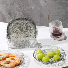 9 - in - 1 Crystal Glass Snack Serving Plates Set - justgrabit.in | Just Grab It