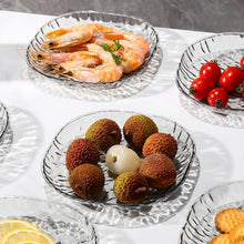 9 - in - 1 Crystal Glass Snack Serving Plates Set - justgrabit.in | Just Grab It