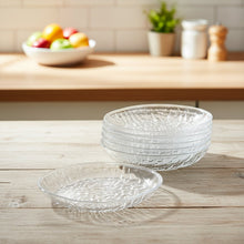 9 - in - 1 Crystal Glass Snack Serving Plates Set - justgrabit.in | Just Grab It