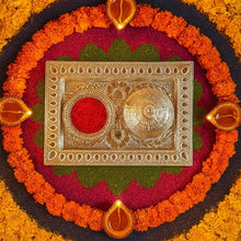 Silver - Finish Pooja Kumkum Box Tray - (1 Pc) - justgrabit.in | Just Grab It
