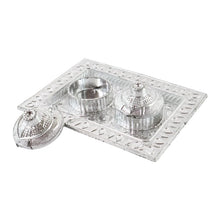 Silver - Finish Pooja Kumkum Box Tray - (1 Pc) - justgrabit.in | Just Grab It