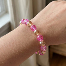 Elegant Dual - Tone Crystal Beaded Stretch Bracelet (1 Pc) - justgrabit.in | Just Grab It