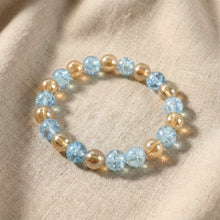 Elegant Dual - Tone Crystal Beaded Stretch Bracelet (1 Pc) - justgrabit.in | Just Grab It