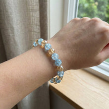 Elegant Dual - Tone Crystal Beaded Stretch Bracelet (1 Pc) - justgrabit.in | Just Grab It