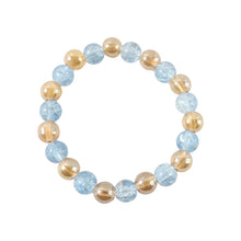 Elegant Dual - Tone Crystal Beaded Stretch Bracelet (1 Pc) - justgrabit.in | Just Grab It