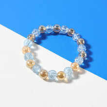 Elegant Dual - Tone Crystal Beaded Stretch Bracelet (1 Pc) - justgrabit.in | Just Grab It