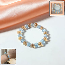 Elegant Dual - Tone Crystal Beaded Stretch Bracelet (1 Pc) - justgrabit.in | Just Grab It