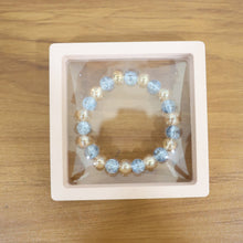 Elegant Dual - Tone Crystal Beaded Stretch Bracelet (1 Pc) - justgrabit.in | Just Grab It