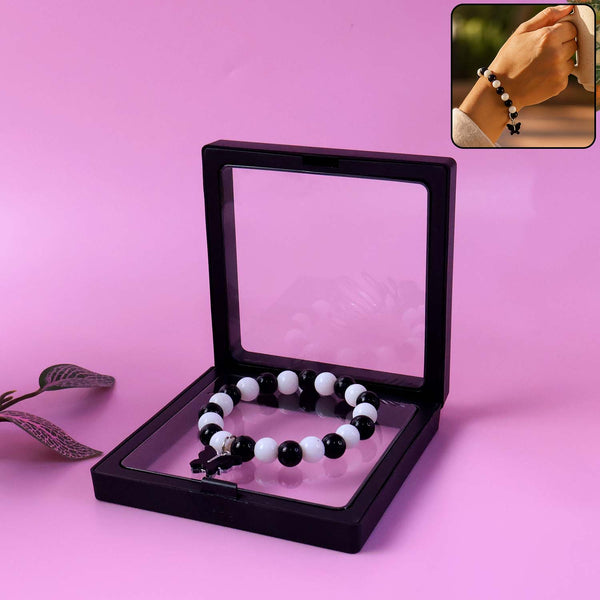Elegant Black and White Fancy Bracelet (1 Pc) - justgrabit.in | Just Grab It