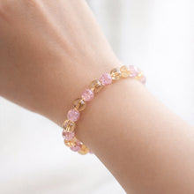 Elegant Pink Crystal Beaded Stretch Bracelet (1 Pc) - justgrabit.in | Just Grab It