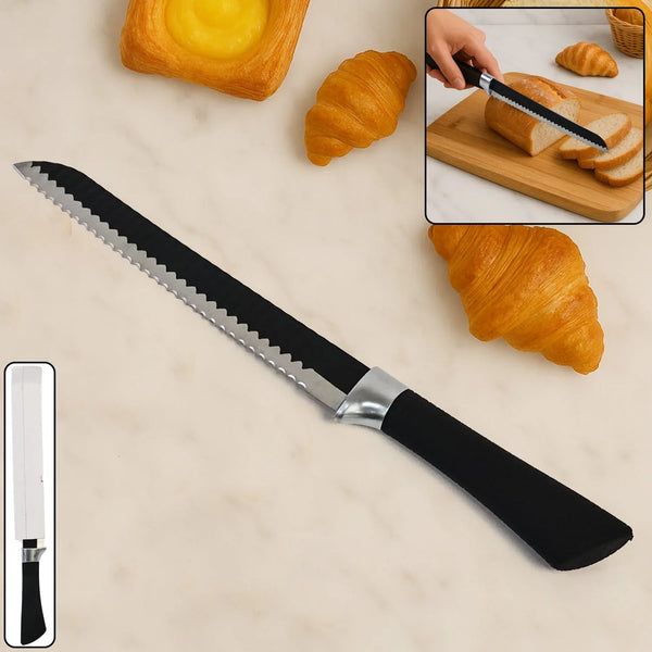 Premium 32 Cm Serrated Bread Knife with Ergonomic Handle - justgrabit.in | Just Grab It
