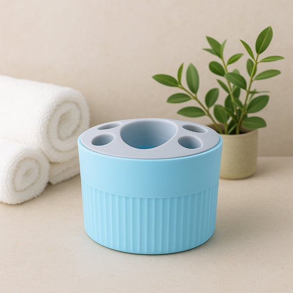 Multipurpose Bathroom Toothbrush and Utility Holder Stand with Multiple Slots (1 Pc) - justgrabit.in | Just Grab It