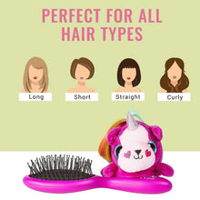 Kids Unicorn Plush Hair Brush - (1 Pc) - justgrabit.in | Just Grab It