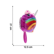 Kids Unicorn Plush Hair Brush - (1 Pc) - justgrabit.in | Just Grab It