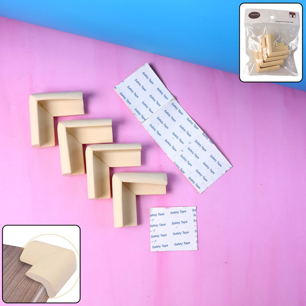 4 Pc Soft Foam Table Corner Protectors Set with Safety Tape - justgrabit.in | Just Grab It