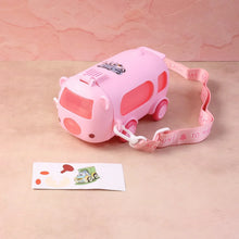 Bus Shaped Kids Water Bottle with Strap – 500ml Cute Cartoon Design With Sticker - justgrabit.in | Just Grab It