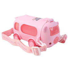 Bus Shaped Kids Water Bottle with Strap – 500ml Cute Cartoon Design With Sticker - justgrabit.in | Just Grab It