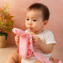 Bus Shaped Kids Water Bottle with Strap – 500ml Cute Cartoon Design With Sticker - justgrabit.in | Just Grab It