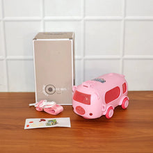 Bus Shaped Kids Water Bottle with Strap – 500ml Cute Cartoon Design With Sticker - justgrabit.in | Just Grab It
