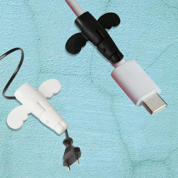 Silicone Data Cable Protector – Angel 2 - in - 1 Cord Saver & Storage Tool - Justgrabit Inc.