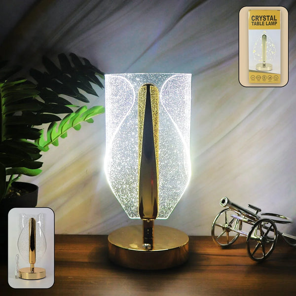 Luxury Crystal Table Lamp with USB Charging (1 Pc) - justgrabit.in | Just Grab It