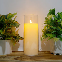 LED Flameless Candle Light with Flickering Flame Effect in Glass Cover (1 Pc) - justgrabit.in | Just Grab It