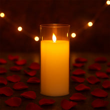 LED Flameless Candle Light with Flickering Flame Effect in Glass Cover (1 Pc) - justgrabit.in | Just Grab It