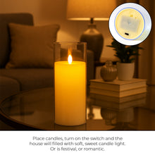 LED Flameless Candle Light with Flickering Flame Effect in Glass Cover (1 Pc) - justgrabit.in | Just Grab It