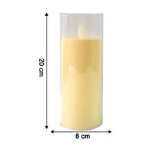 LED Flameless Candle Light with Flickering Flame Effect in Glass Cover (1 Pc) - justgrabit.in | Just Grab It