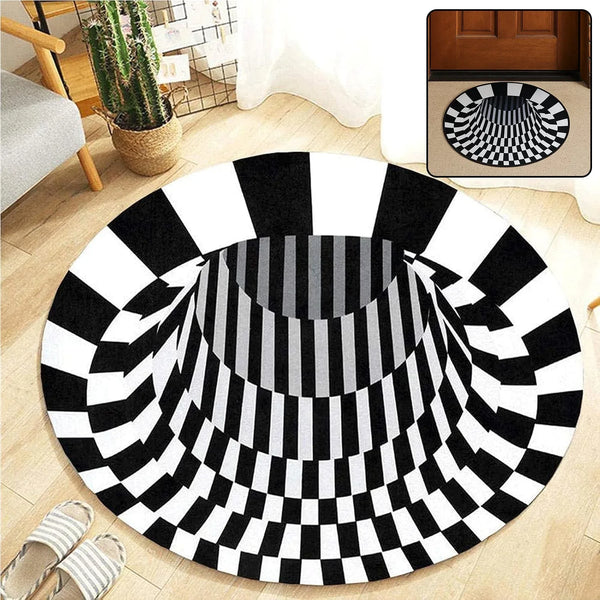 3D Space Round Carpet, Floor Mat Non - Woven Doormat (60 Cm) - justgrabit.in | Just Grab It