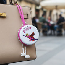 Portable Round Earphone Carry Case with Wired Earphones Set (1 Set) - justgrabit.in | Just Grab It