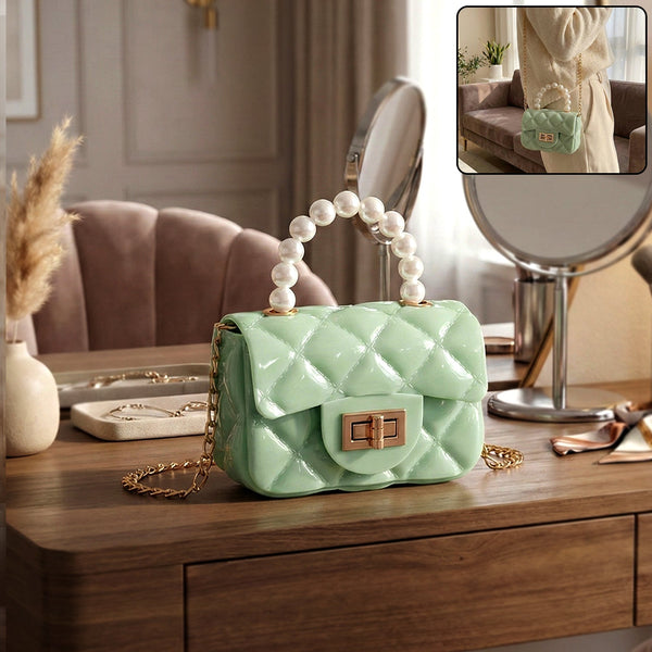 Elegant Quilted Mini Handheld & Sling Fashion Handbag (1 PC) - justgrabit.in | Just Grab It