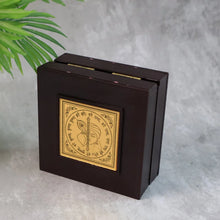 Golden Charan Paduka in Wooden Box – Spiritual Gift & Pooja Accessory - Justgrabit Inc.