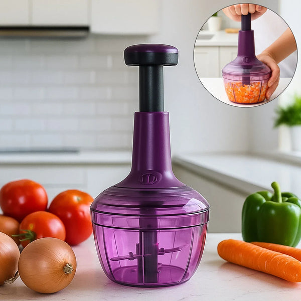 Supermom Manual Push Vegetable Chopper 650 ml - (1 Pc) - justgrabit.in | Just Grab It