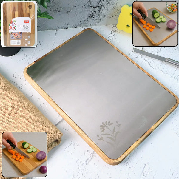 Apex Steel Oak Cutting Board with Wooden Handle (1 Pc) - justgrabit.in | Just Grab It