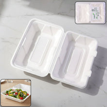 Vegnar Premium Bagasse Clamshell Food Box (10 Pc, 9x6 Inch) - justgrabit.in | Just Grab It
